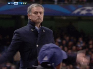 Jose Mourinho plays to the crowd in the Champions League against Manchester City