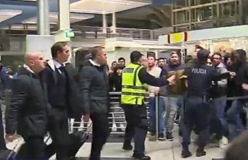 Angry Porto fans greet squad at airport after their Champions League exit following a 2-0 loss at Chelsea