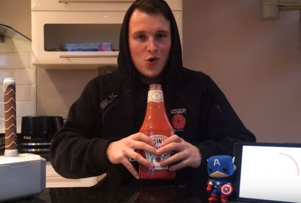 Liverpool player Brad Smith's brother drinks a litre of ketchup in three minutes