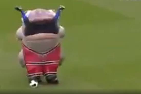 The Derby County half-time show during their match against Blackburn featured a fish eating a man