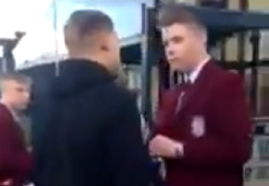 Rangers striker Martyn Waghorn confronts schoolboy who called him "shite" on a street corner