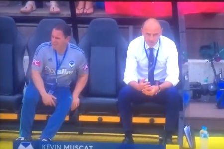 Darren Davies, Melbourne Victory coach farts on bench