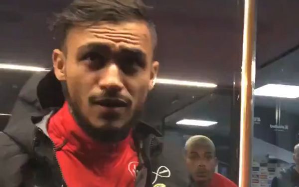 Sofiane Boufal checks himself out in the one-way glass tunnel at Man City