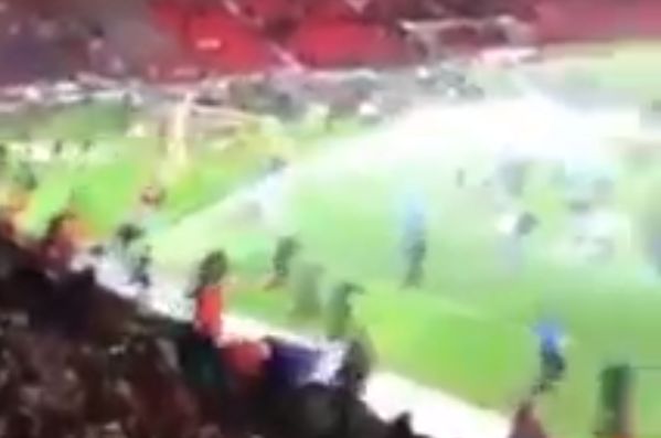 Doncaster turn on sprinklers while Blackburn fans invade pitch
