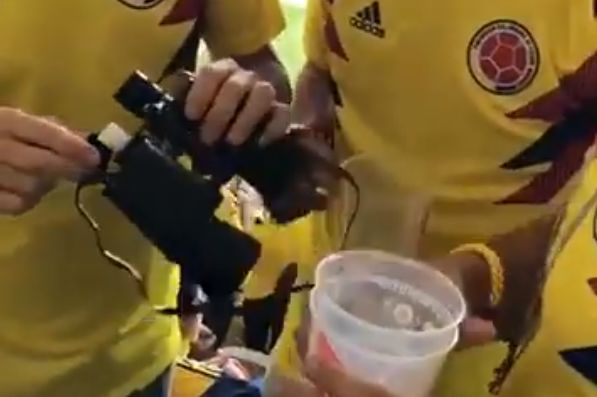 Colombia fans bring alcohol to stadium inside fake binoculars