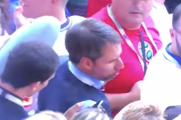 A Gareth Southgate lookalike at the Sweden vs England World Cup quarter-final in Russia