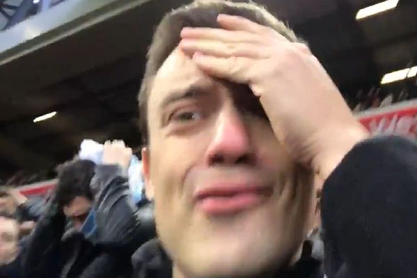 Buvey, a Man City fan, videos himself as Mahrez misses a penalty against Liverpool in their 0-0 draw at Anfield