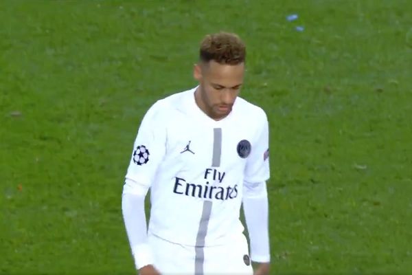 Neymar after missing a pass from his PSG teammate while trying to get the crowd going in a 2-1 Champions League win over Liverpool