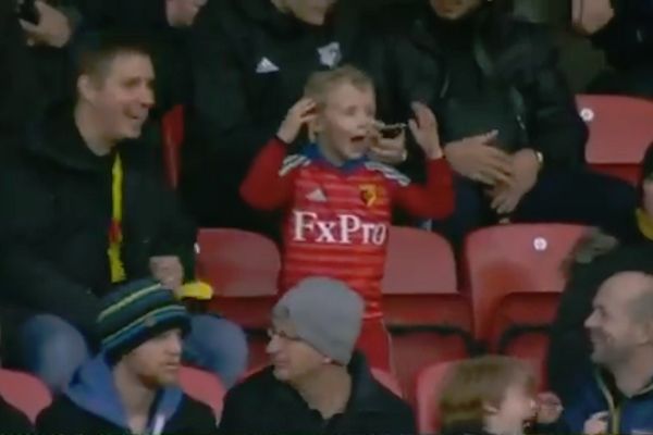 Dancing child at Watford 1-1 Newcastle