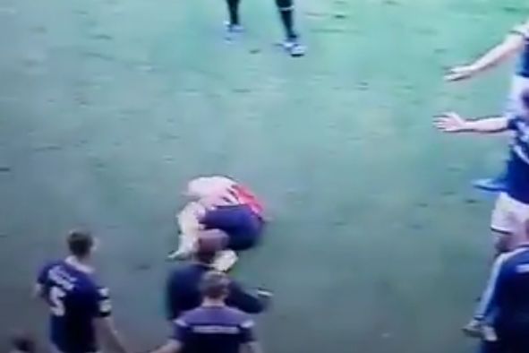 Diving players fall down during Millwall vs Brentford
