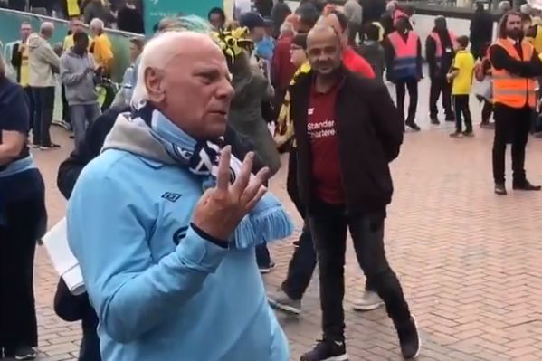 Liverpool supporter at Wembley for the FA Cup final between Manchester City and Watford