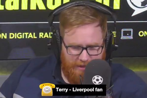 A Liverpool supporter breaks down in tears during a call to talkSPORT host Will Gavin