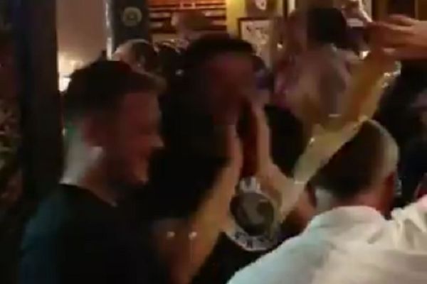 Spurs fan in pub pours beer over his head after winner against Ajax