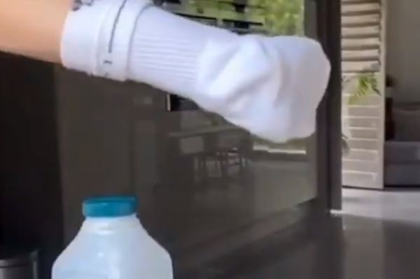 Manchester United midfielder Andreas Pereira pretends to use his foot to pour milk on cereal
