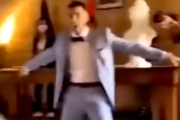 Groom does Cristiano Ronaldo goal celebration while getting married