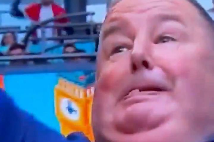 England fan's false teeth almost fall out as he celebrates goal against Czech Republic at Wembley